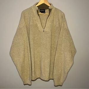 Vintage Eddie Bauer tan 1/4‎ zip sweater